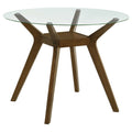 Paxton Round 48 Inch Glass Top Counter Height Dining Table Brown