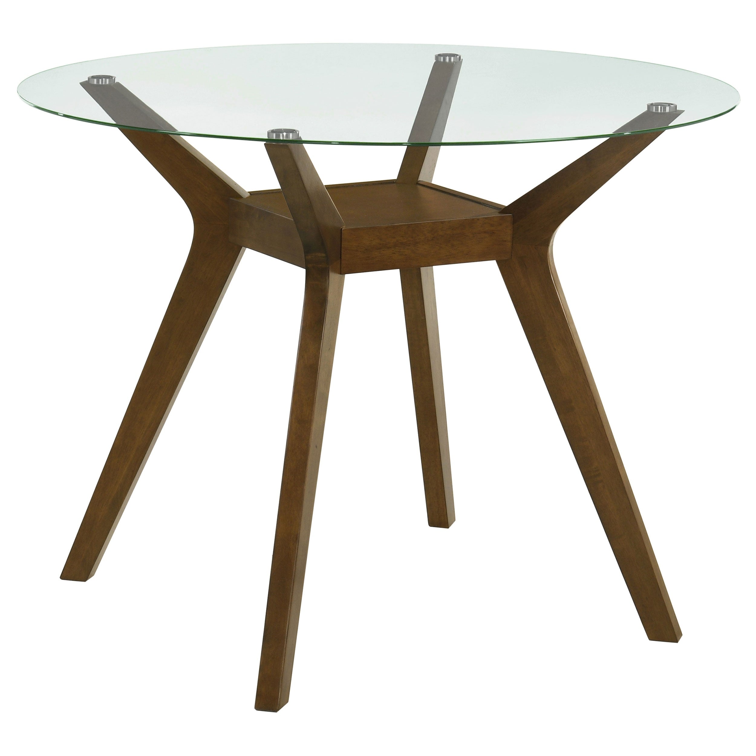 Paxton Round 48 Inch Glass Top Counter Height Dining Table Brown