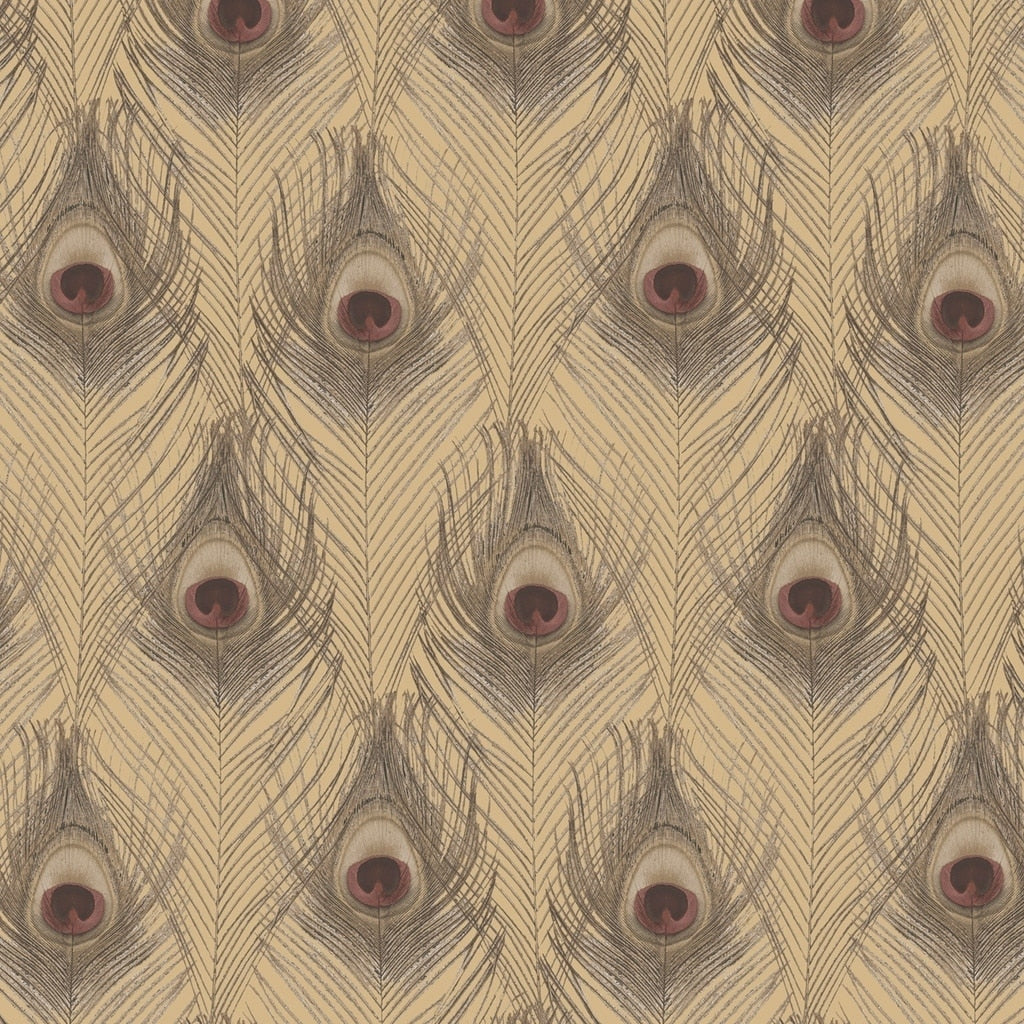 Peacock Wallpaper Peacock Feathers In Red Gold Metallic Gold Lavish Gold