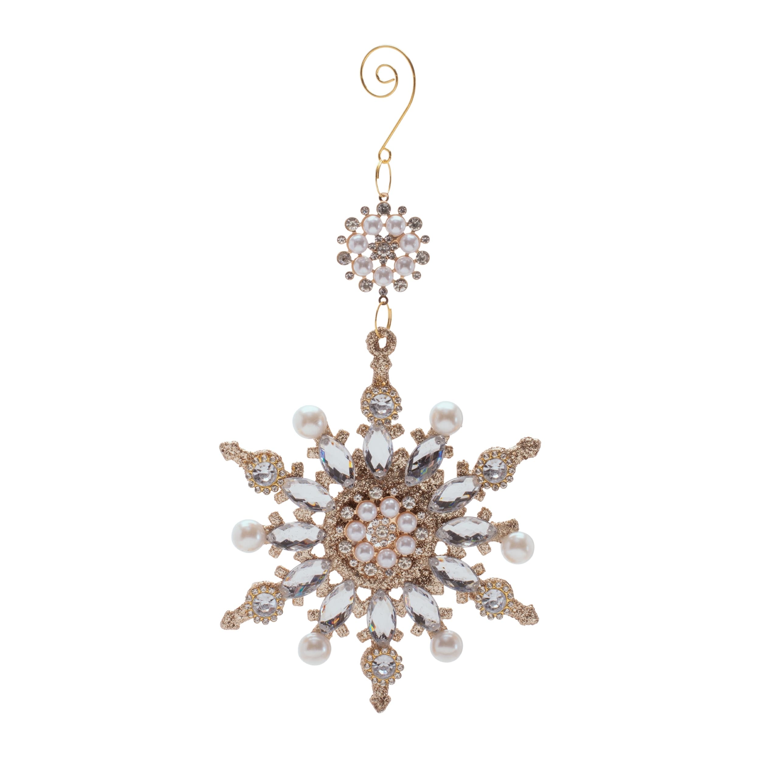 Pearl And Jewel Snowflake Ornaments Set Of 12