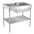 Whitehaus Collection Utility Sink With Drainboard And Lower Rack