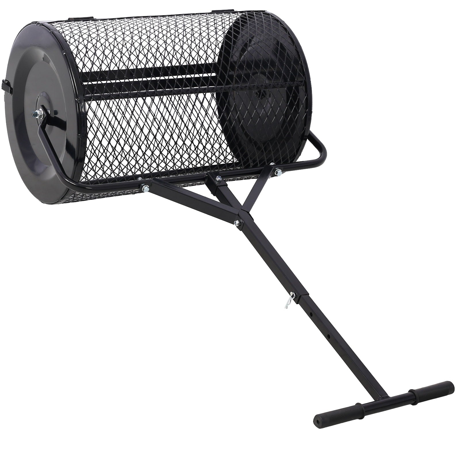 Peat Moss Spreader 24 Inch T Shaped Handle For Planting Seeding Lawn And Garden Care Manure Spreaders Roller