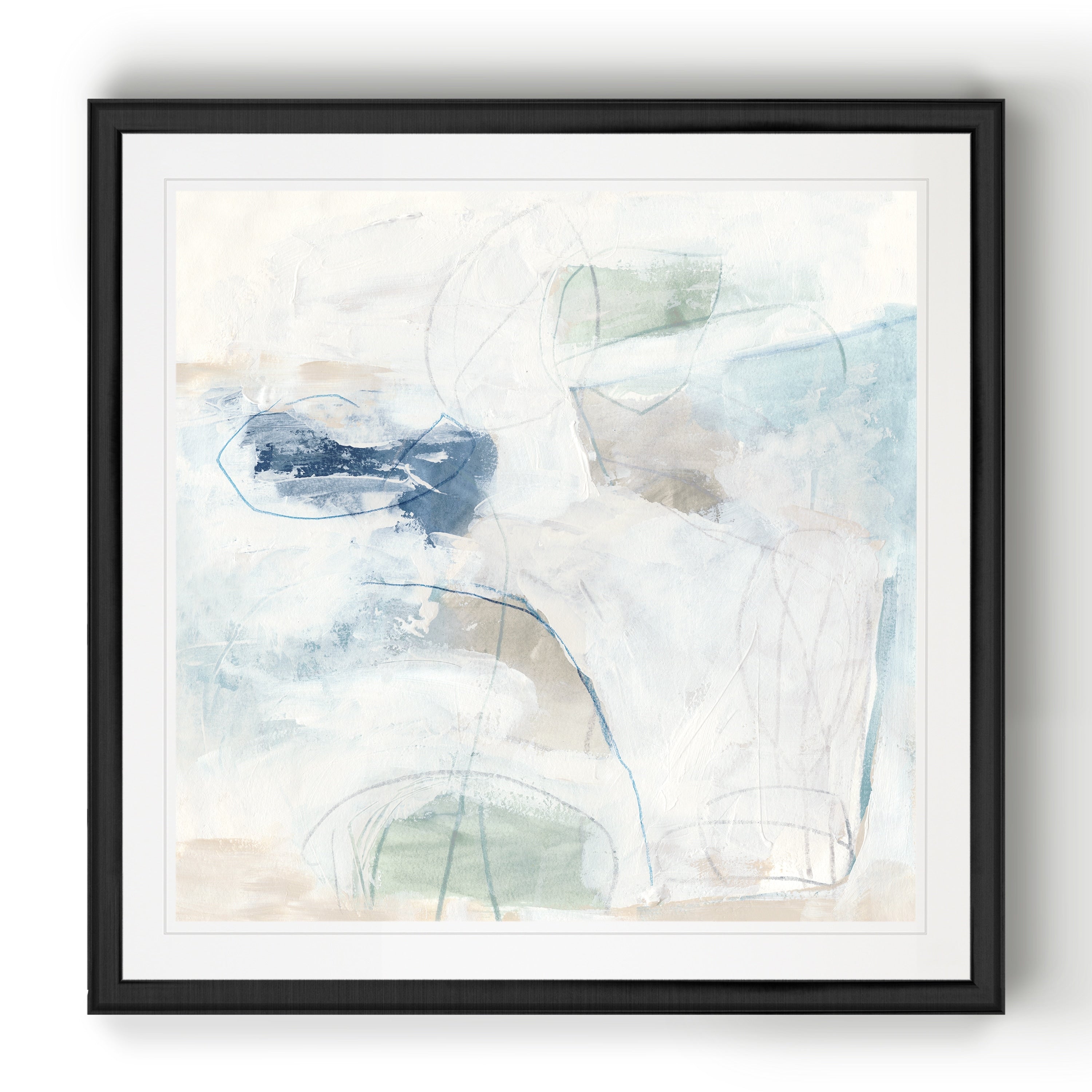 Pebble Coast I Black Framed Print