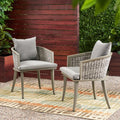 Pebble Outdoor Boho Wicker Club Chair With Cushions Set Of 2 By Christopher Knight Home