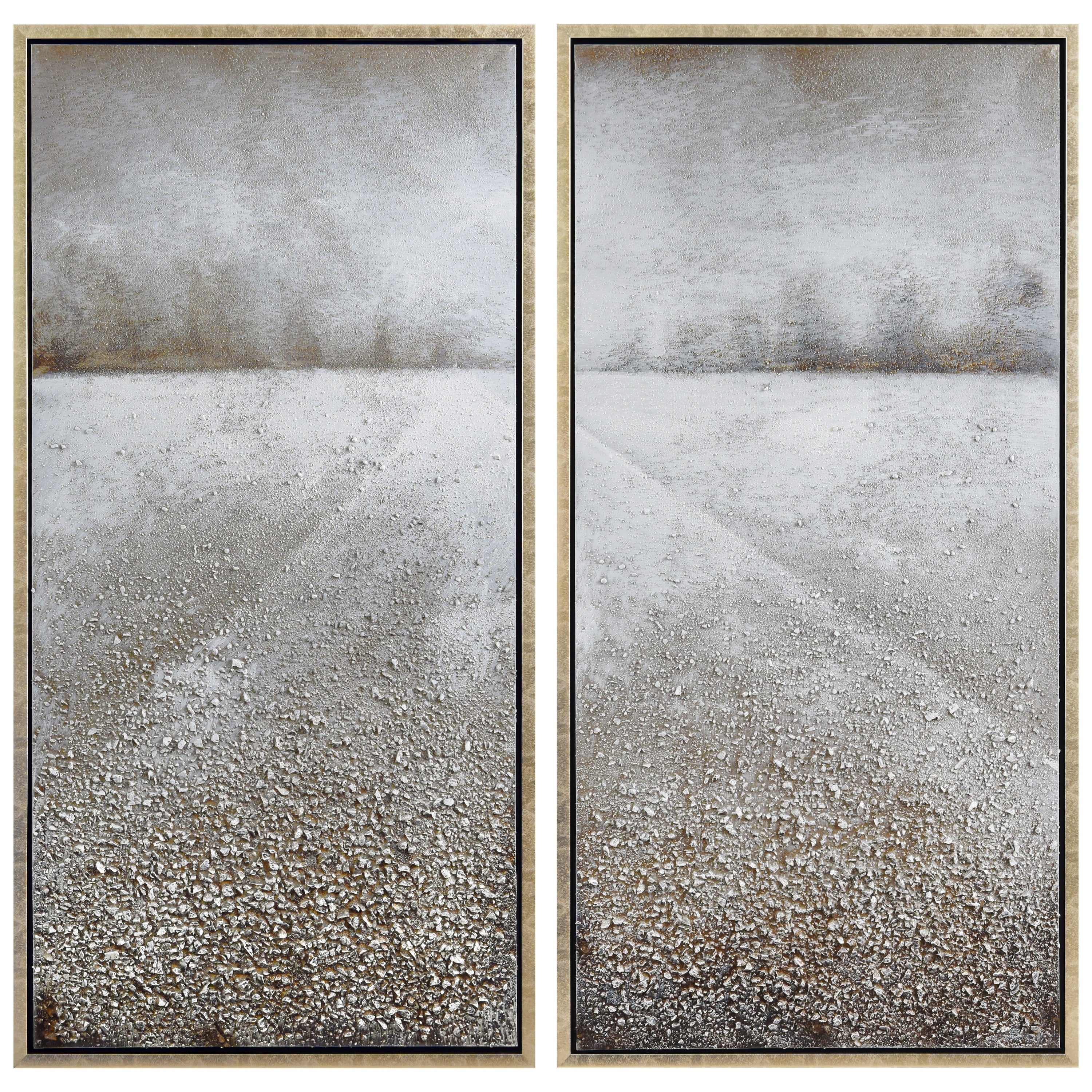 Pebble Road Textured Metallic Hand Painted Wall Art