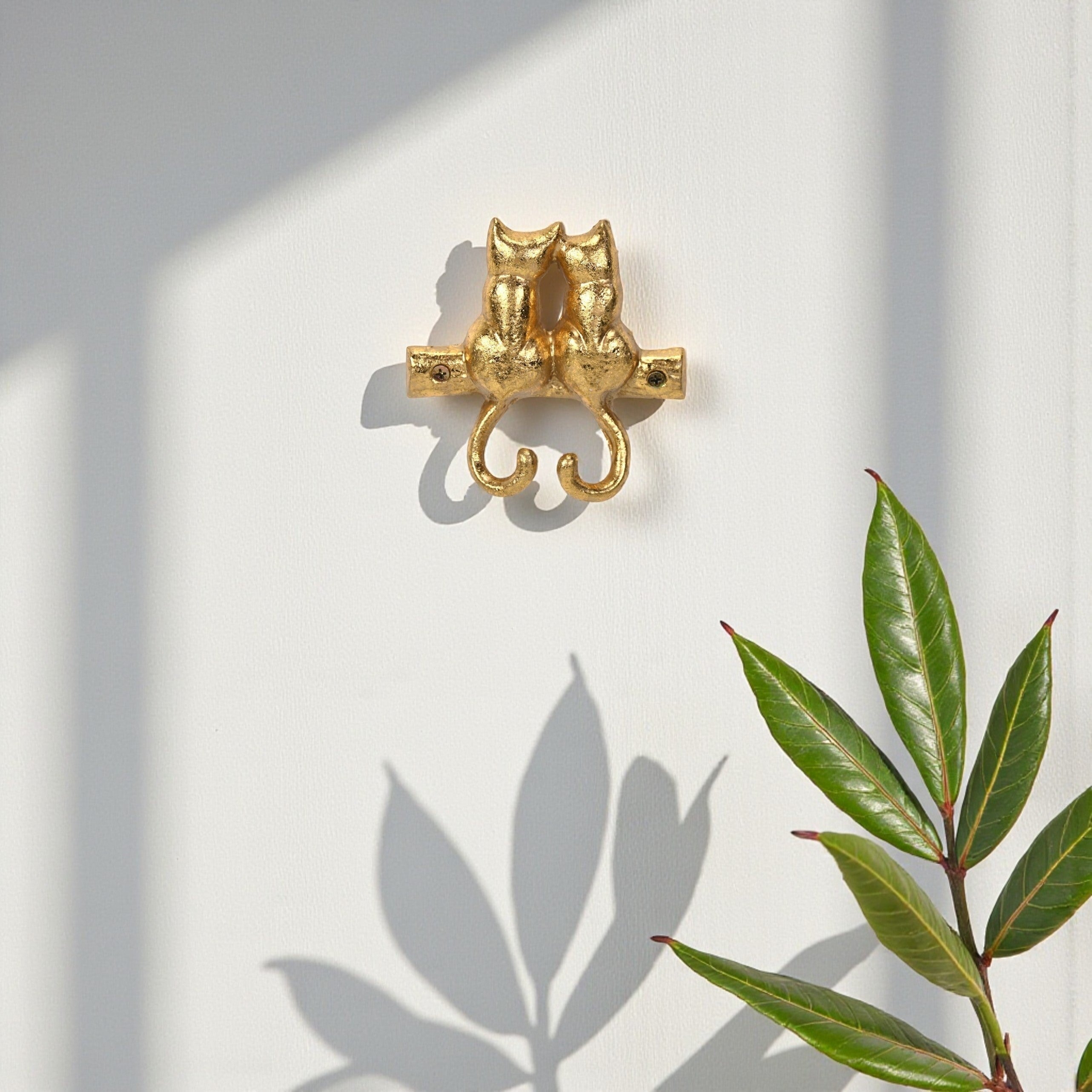 Pecara Cat Pairing Romantic Cast Iron Wall Hook N A