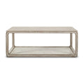 Peking Coffee Table W Base 47 Inch Long White Wash Finish