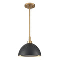 Pelham 10 Inch Wide 2 Light Pendant In Satin Brass With Matte Black 10In W X 10In D X 9.25In H