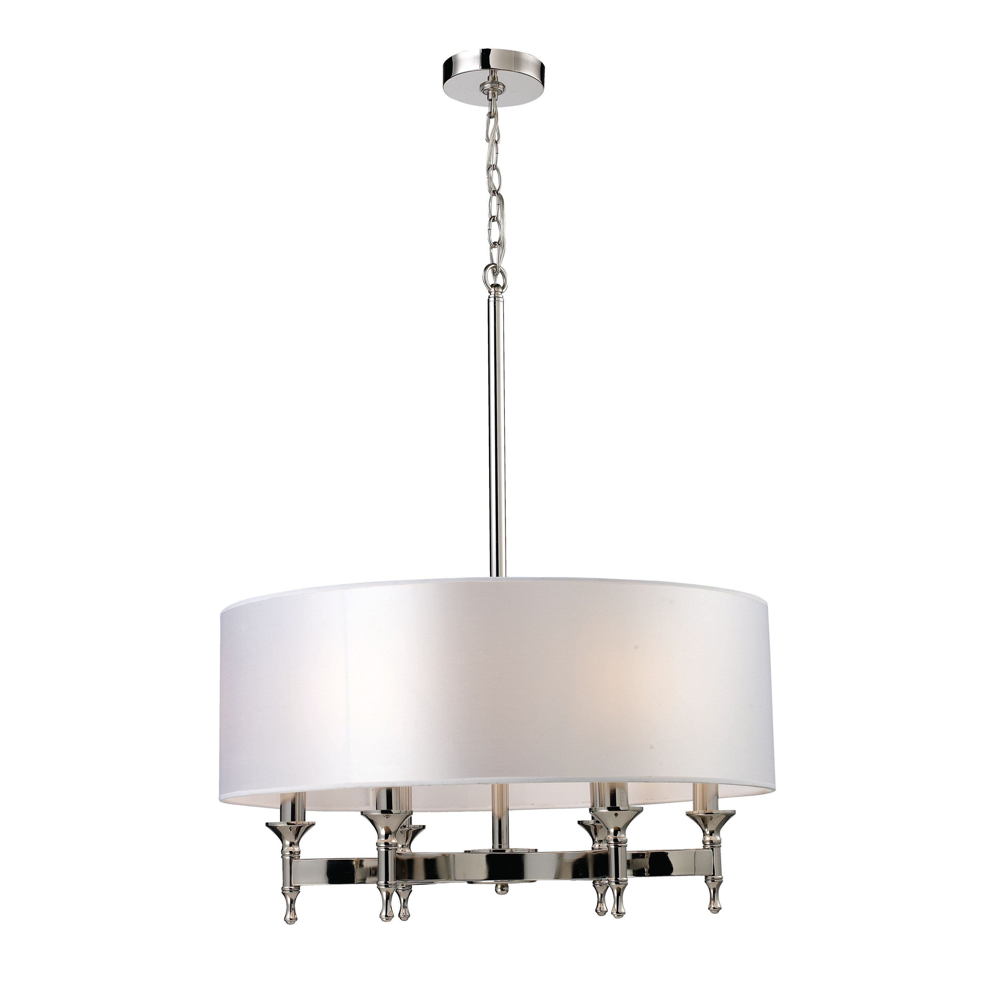 Pembroke 24 Inch Wide 6 Light Chandelier In Polished Nickel 24In W X 24In D X 30In H