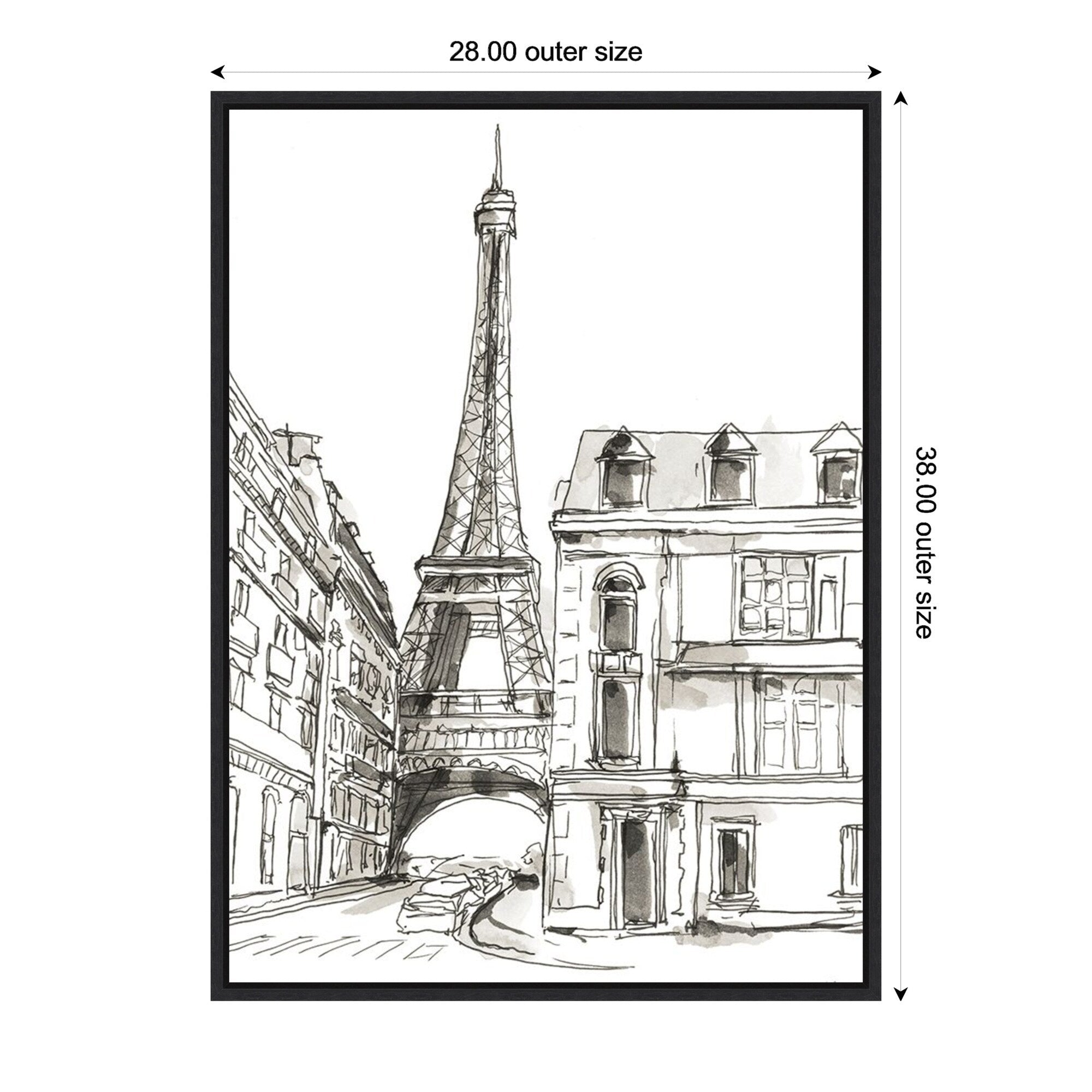 Pen And Ink Travel Studies No. 1 By Ethan Harper Framed Canvas Wall Art Print
