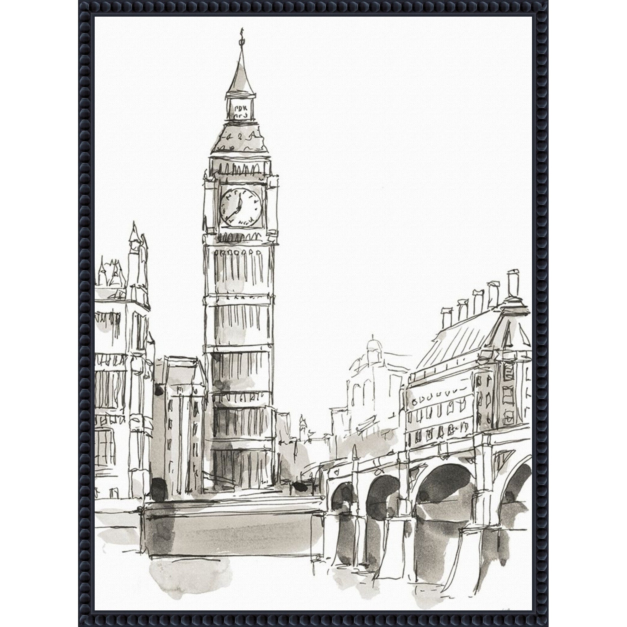 Pen And Ink Travel Studies No. 2 By Ethan Harper Framed Canvas Wall Art Print