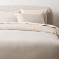 Pena Cool Grey and Warm White Organic Cotton Standard Pillow Shams Set of 2
