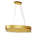 Dimmable Led Crystal Pendant Lighting With Gold Steel Frame