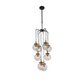 Matte Brass Iron Pendant Lighting With Glass Shades