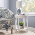 Powell Penelope White Round Table With Shelf