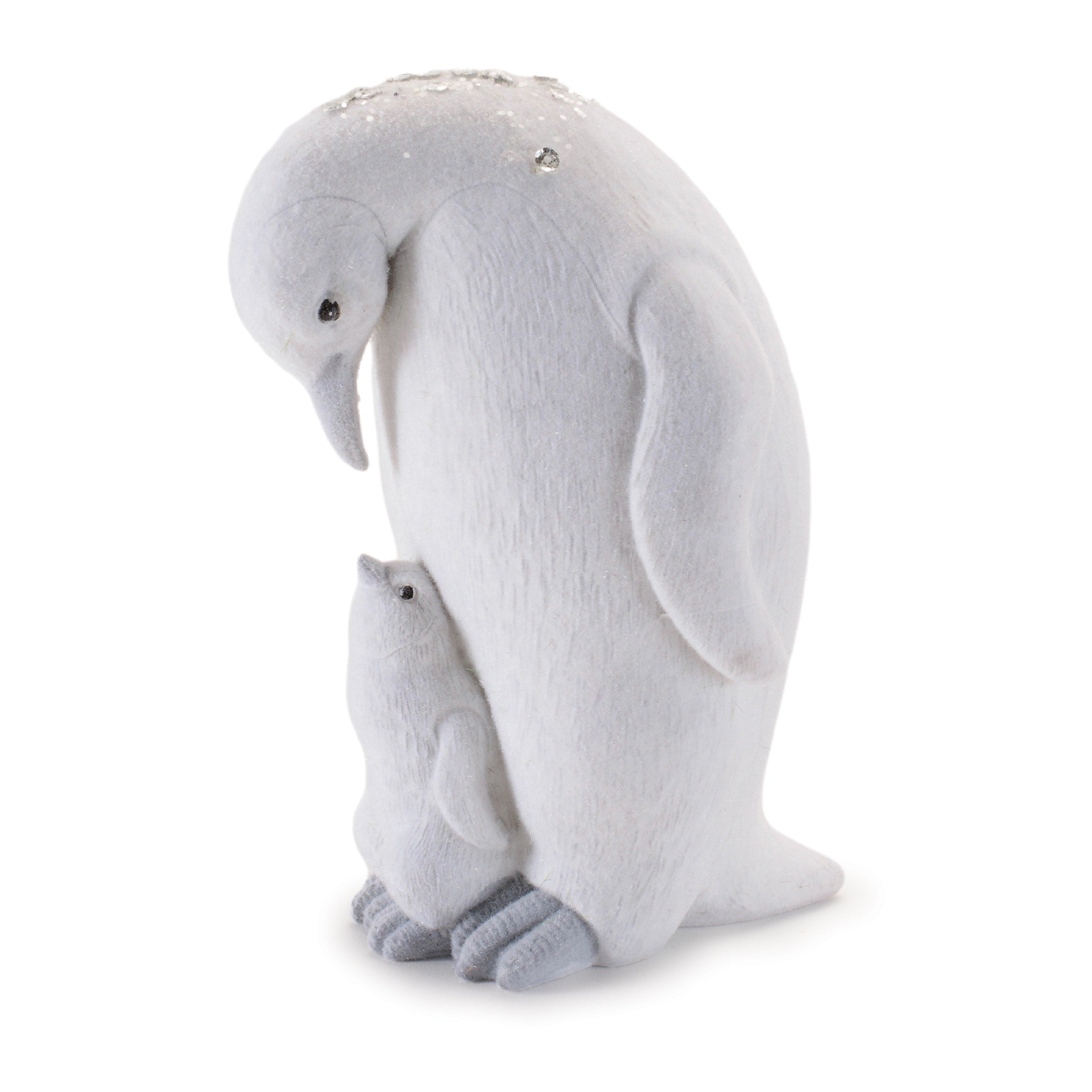 Penguin And Chick Figurines In White Finish Set Of 4