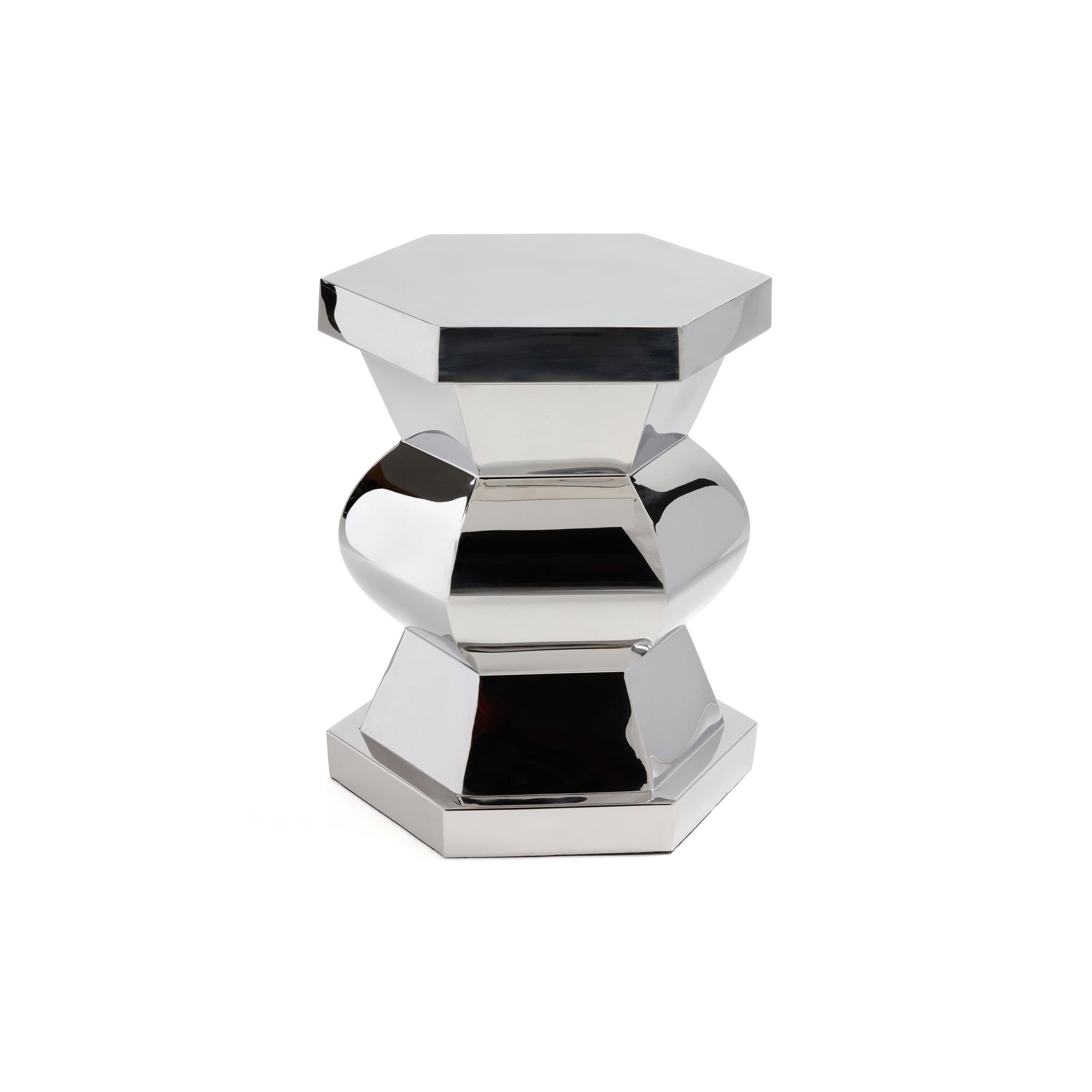 Peninsula Polished Stainless Steel Side Table