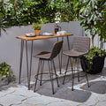 Penley Outdoor 2 Seater Acacia Wood And Iron Bar Set By Christopher Knight Home