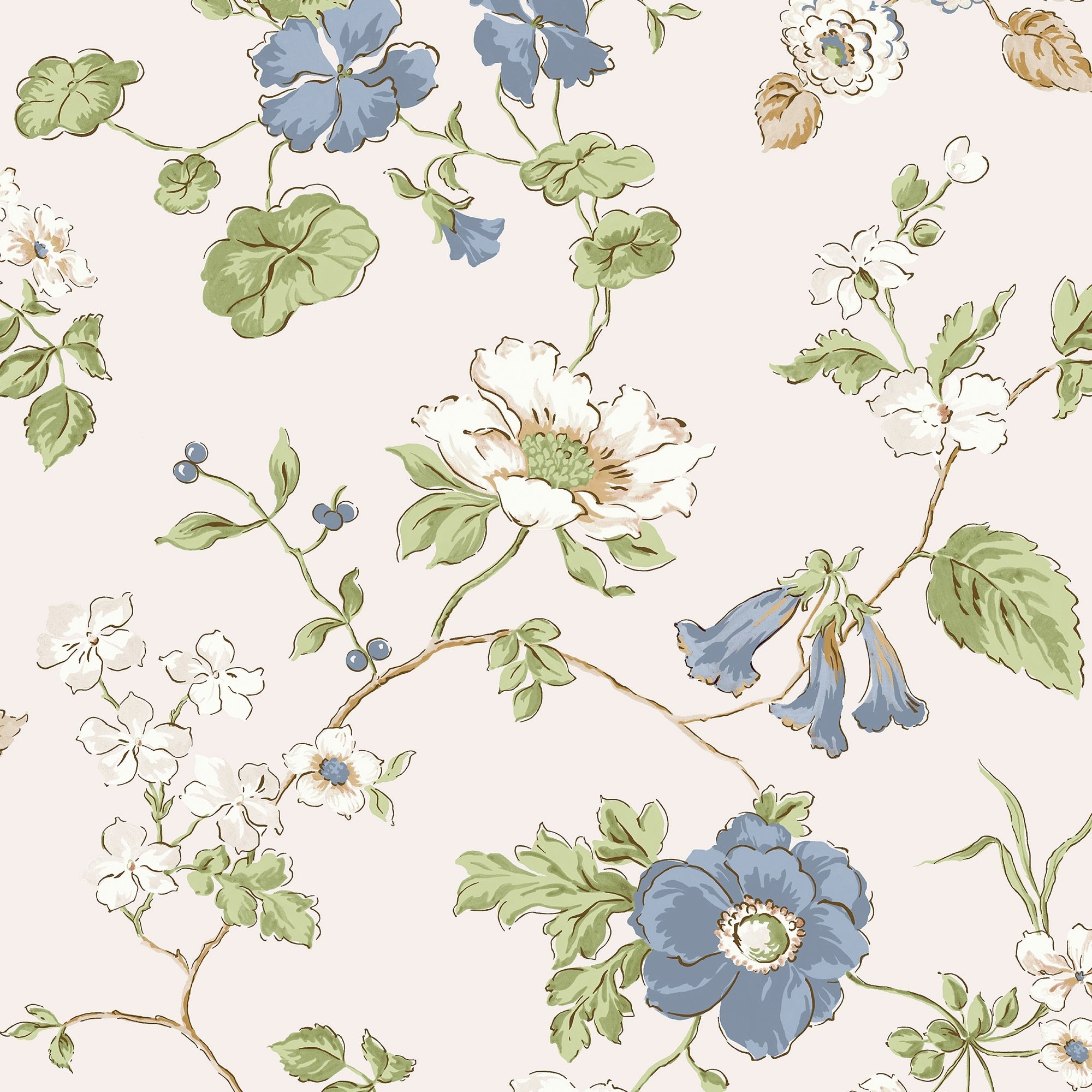 Pennywell Grove Chalk Blue Wallpaper