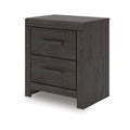 Peny Bedside Nightstand 2 Drawers With Long Metal Handles Charcoal Black