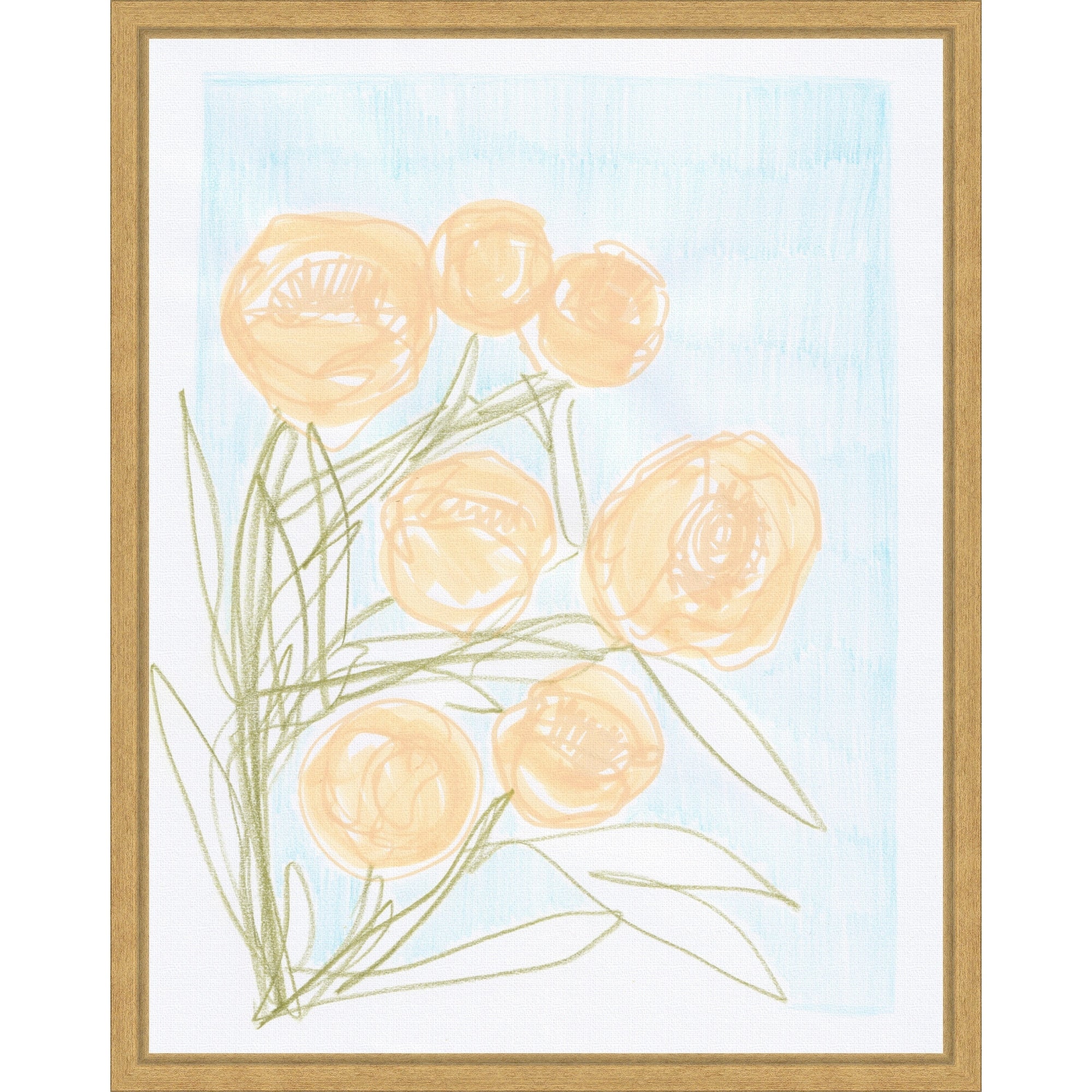 Peonies By Carola Cedell Framed Canvas Wall Art