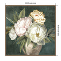 Peonies In A Rustic Vase By Pi Studio Framed Canvas Wall Art Print