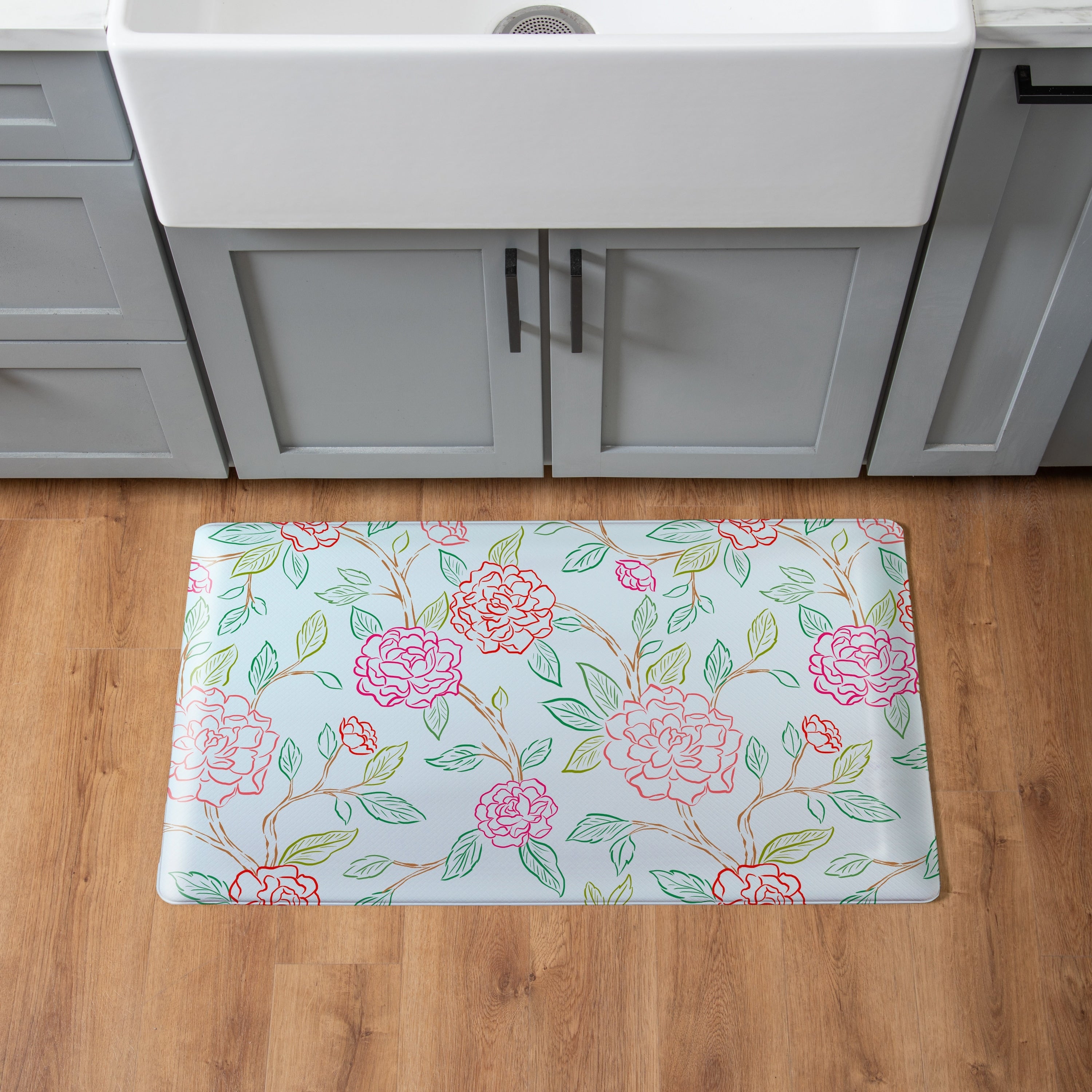 Peony Toile Anti Fatigue Door Mat 30 X 18