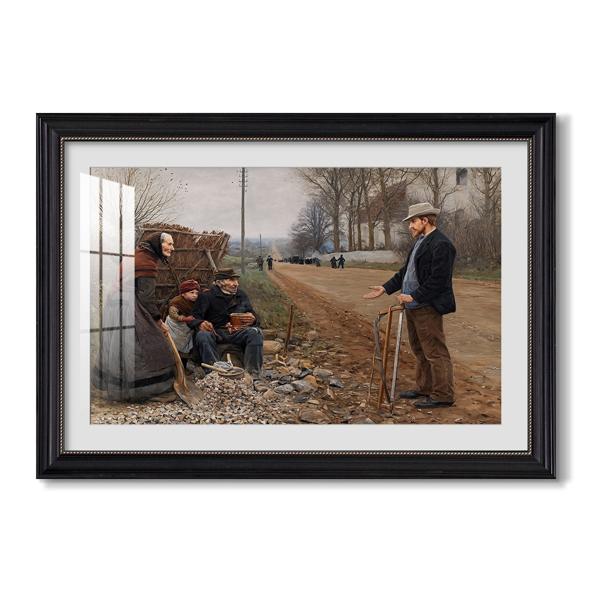 People By A Road 1893 Hans Andersen Brendekilde Custom Framed Print