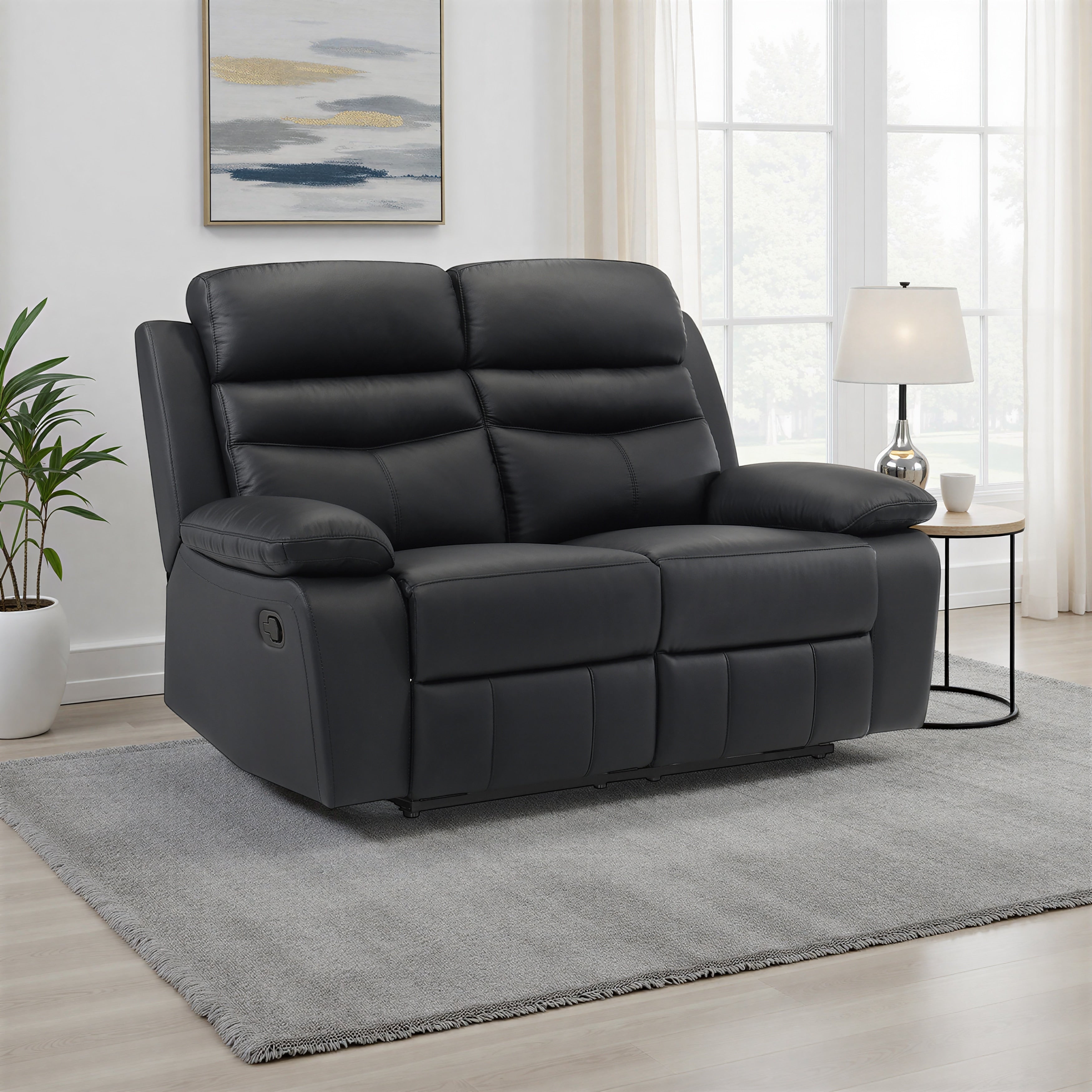 Peperomia 64 Leather Manual Double Reclining Loveseat