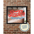Pepsi Cola Vintage Soda Framed Mirror Wall Decor 15X13 Retro Ice Cold Logo Sign For Bar Garage Game Room Man Cave