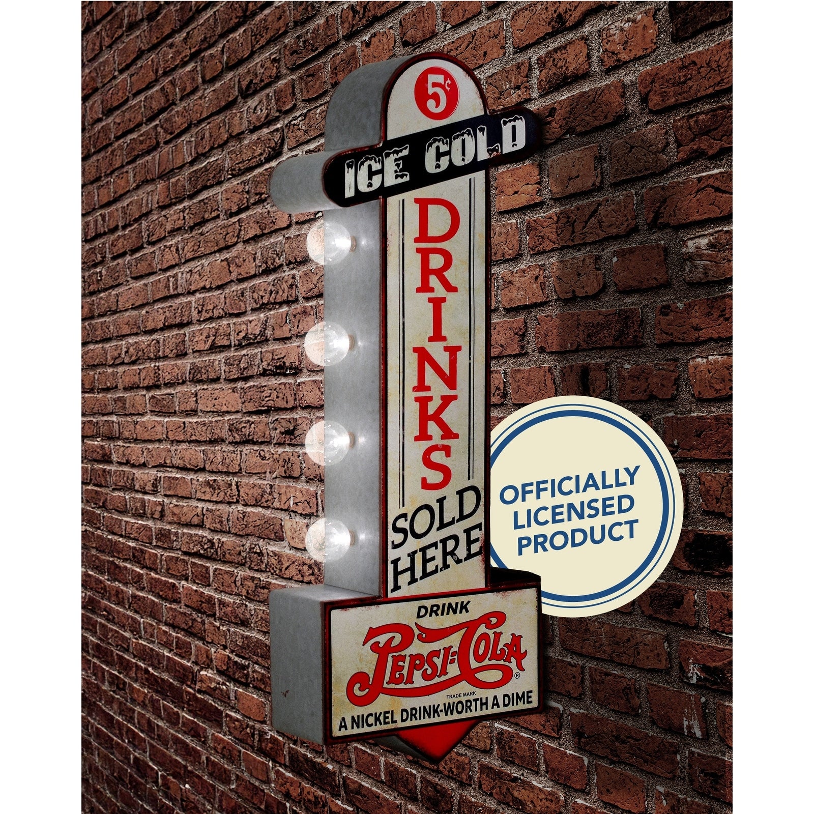 Pepsi Vintage Double Sided Led Bottle Plaque 25 Retro Soda Light Up Wall Decor For Bar Garage Game Room Man Cave