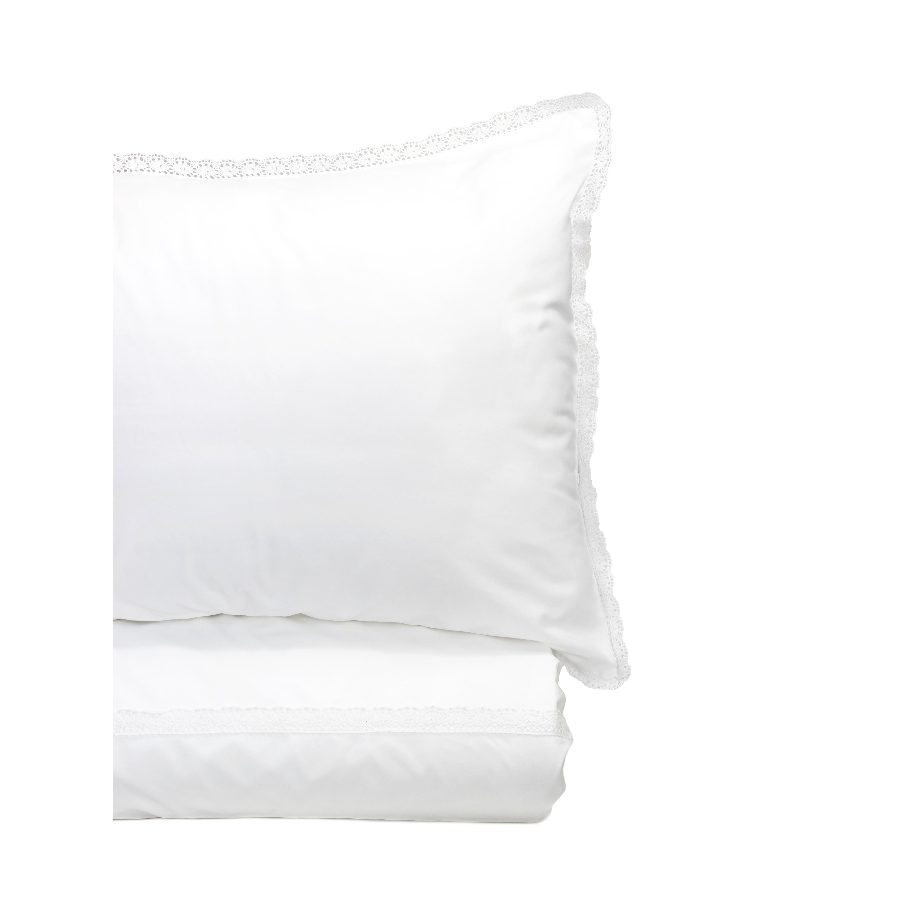 Percale Cotton Crisp Crochet Duvet Cover Set
