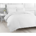 Percale Cotton Crisp Double Ruffle Duvet Cover Set
