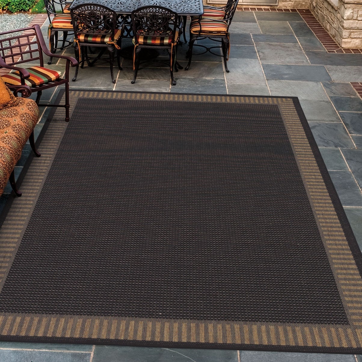 Pergola Flame Black Cocoa Indoor Outdoor Area Rug 76 X 109