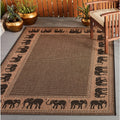 Pergola Global Cocoa Black Indoor Outdoor Area Rug 53 X 76
