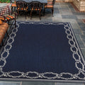 Pergola Link Ivory Blue Indoor Outdoor Area Rug 76 X 109