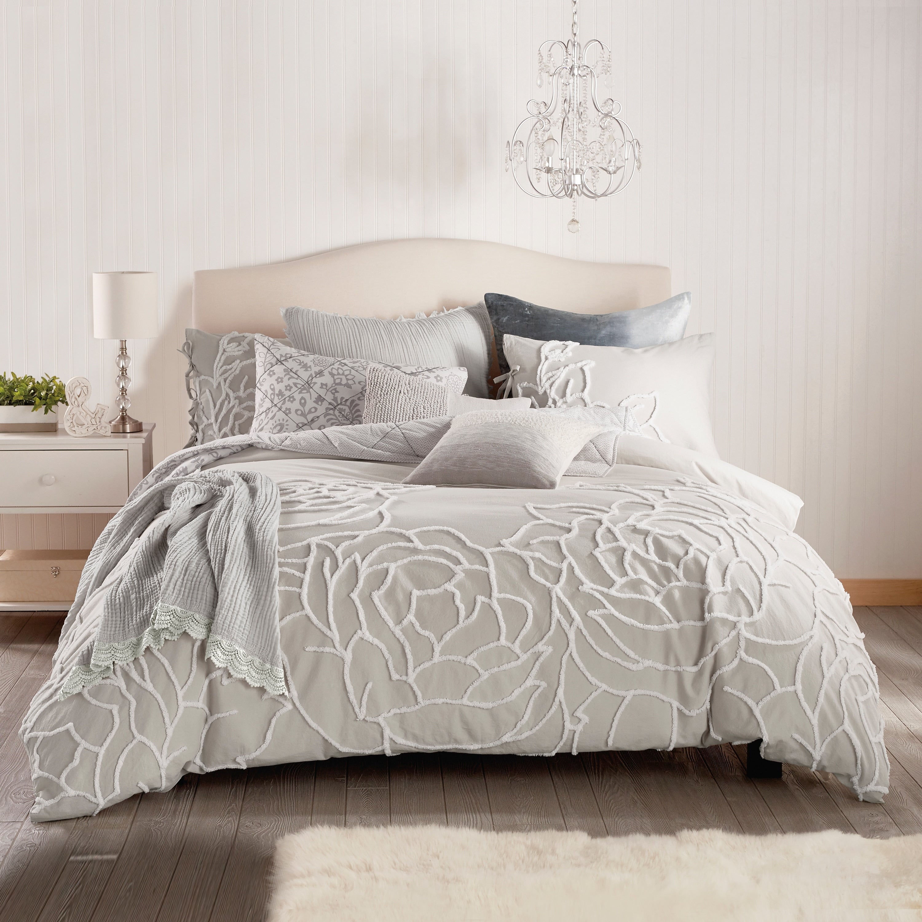 Porch Den Scoffins Floral 3 Piece Cotton Comforter Set