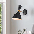 Peri Matte Black Gold 1 Light Wall Sconce With Metal Cone Shade