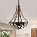 Perkins Matte Black 4 Light Open Cage Chandelier