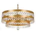 Crystorama Perla Collection 6 Light Antique Gold Chandelier