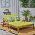 Perla Outdoor Acacia Wood Double Chaise Lounge By Christopher Knight Home