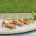 Perla Outdoor Acacia Wood 6 Piece Chaise Lounge Set By Christopher Knight Home
