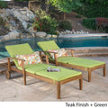 Perla Outdoor Acacia Wood Chaise Lounge With Cushion Set Of 2 By Christopher Knight Home