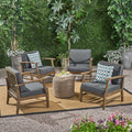 Perla Outdoor Acacia Wood Club Chair With Cushion Set Of 4 By Christopher Knight Home