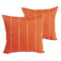 Perry Orange Dotted Stripes Indoor Outdoor 18 Inch Decorative Throw Pillow