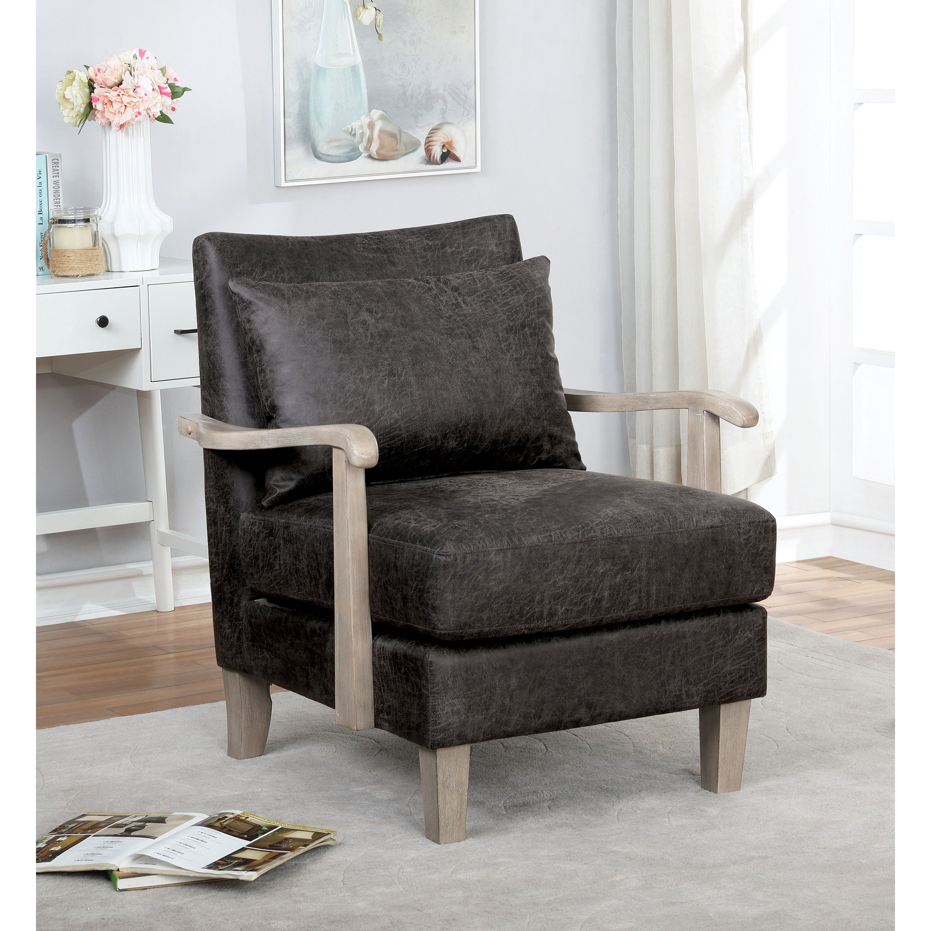 Perth Contemporary Grey Accent Chair By Foa