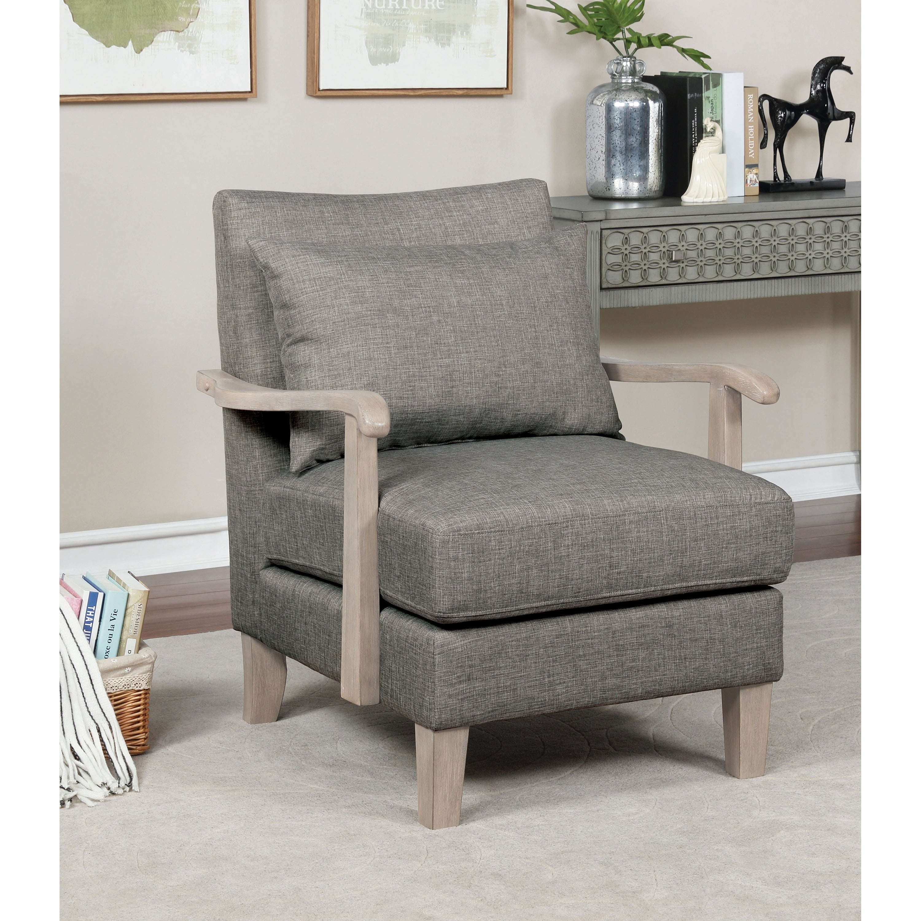 Perth Contemporary Grey Accent Chair By Foa