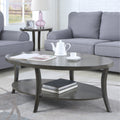 Perth Contemporary Oval Shelf Coffee Table Gray