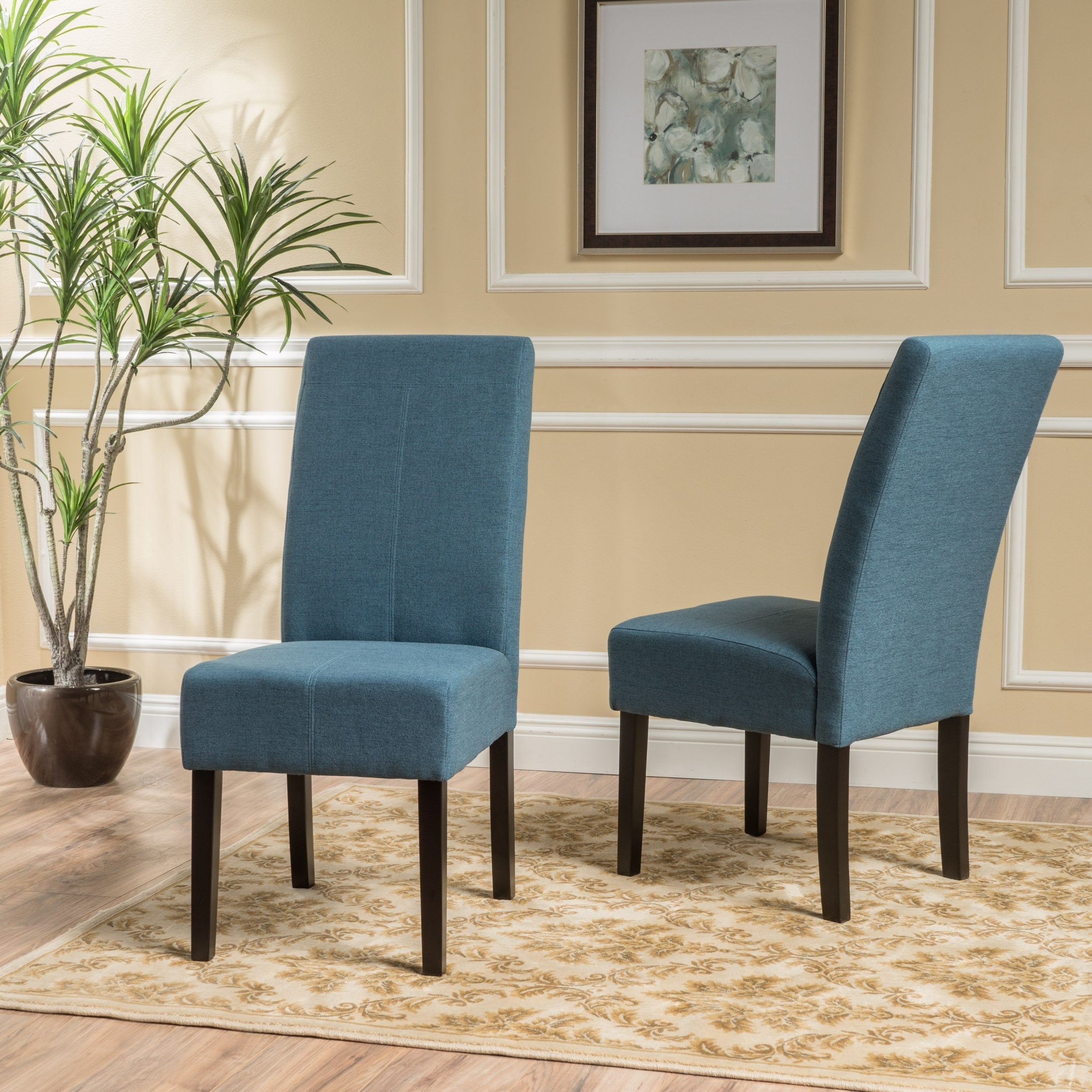 T Stitch Fabric Dining Chair Set Of 2 By Christopher Knight Home