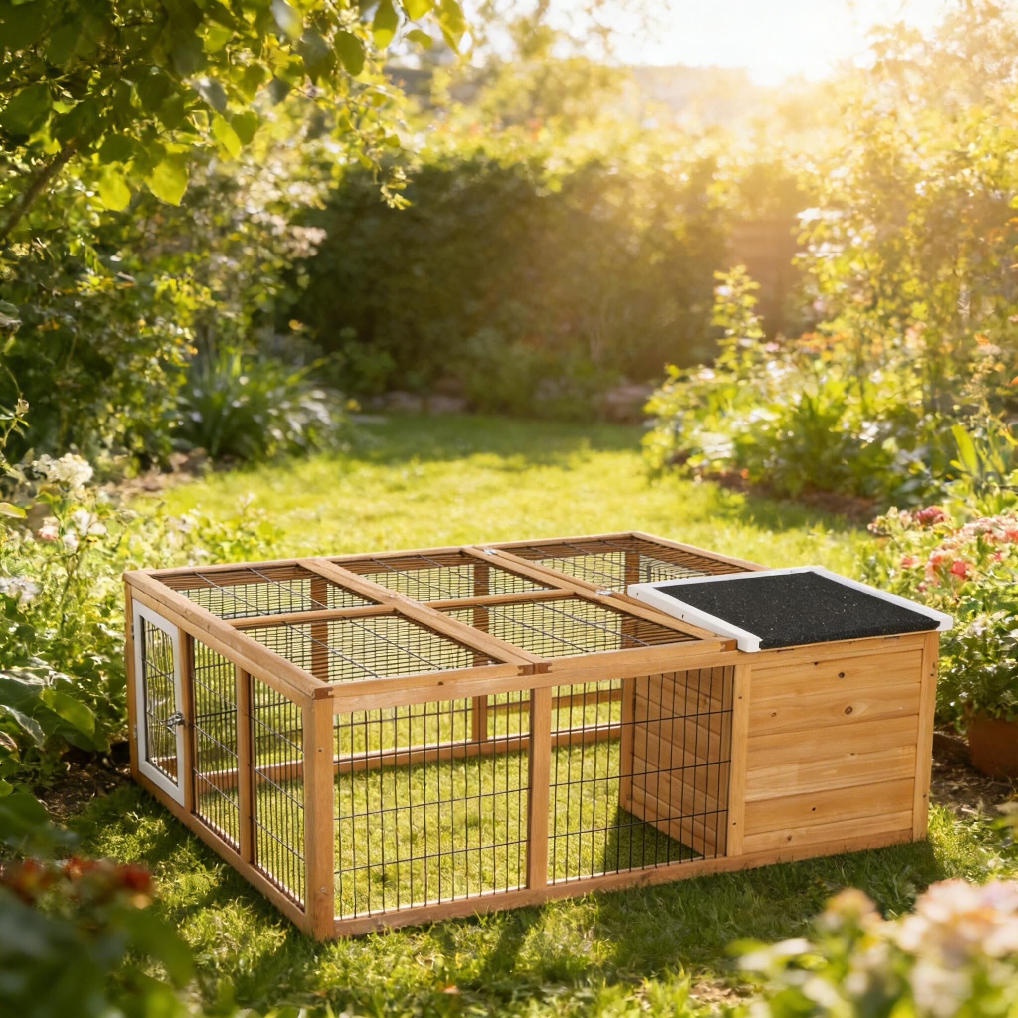 Pet House Small Animal Hutch Cage Rabbit House Is Designed For Convenient Cleaning Natural
